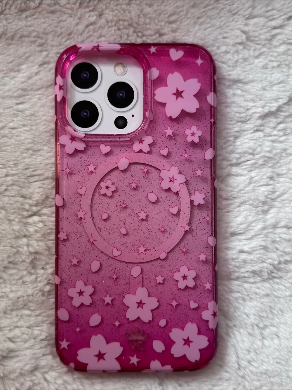 Velvet Caviar iPhone Case X Cherry Blossom Glitter